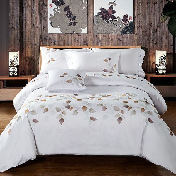 100 Egypt Cotton Duvet Cover Set King Queen Size White