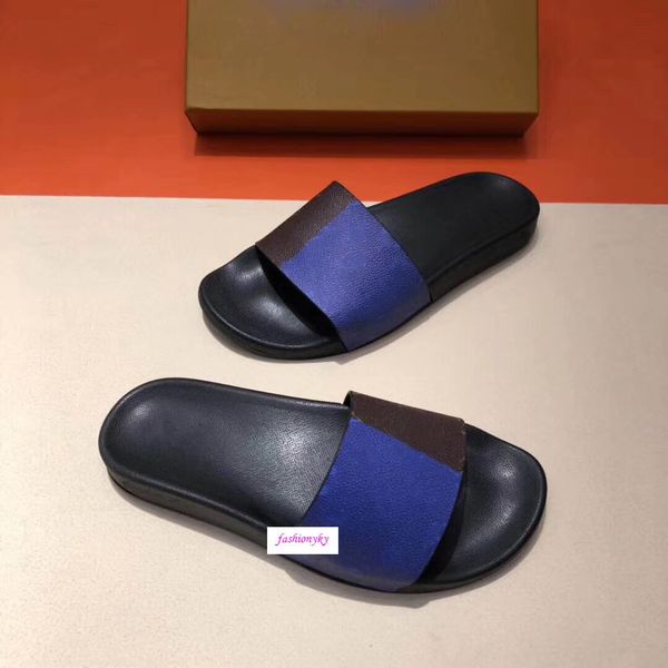 

new mule slippers flat designer shoes slippers flexible rubber slippers lovers sandals with boxs, Black