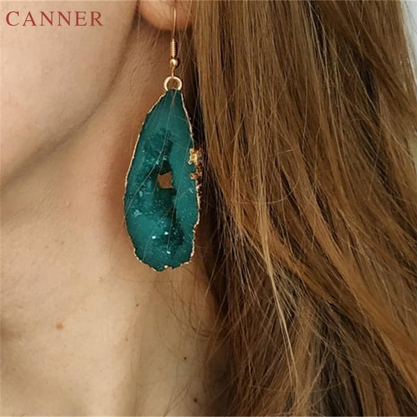 

chic stone hollow resin earrings big drop earrings for women statement jewelry bijoux gifts for brinco c25, Silver
