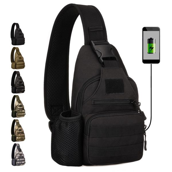 

high fashion casual men chest pack single shoulder bags usb charging chest bag crossbody bags male anti theft single strap bag