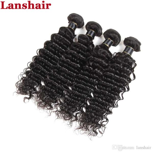 

бразильский deep wave virgin ткет волос 5/6 связки lot natural black человеческих волосы малазийских глубокой волна волосы