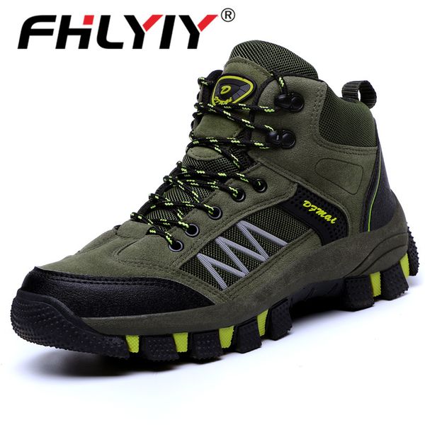 

fhlyiy brand men winter boots leather sneakers comfortable men outdoor male hiking shoes winter plus size 45, Black