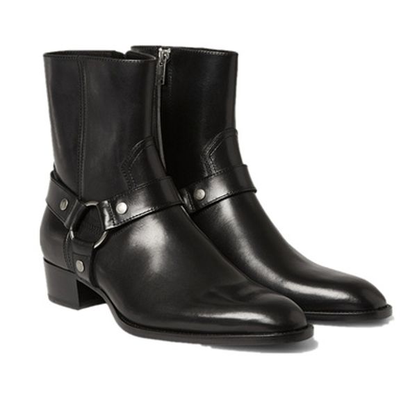 

Perfect official quality man fa hion lp cla ic wyatt 40 harne boot black leather per onalized men 039 martin boot cowboy boot hoe