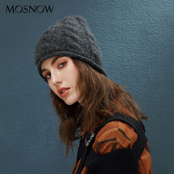 

winter hats for women warm wool beanies hat female 2019 new brand fashion silver wire cap knitted skullies beanies mx191109, Blue;gray
