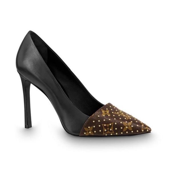 

Branded women print leather lim heel pump dei gner lady leather wedding hoe court dre hoe ize eu35 40