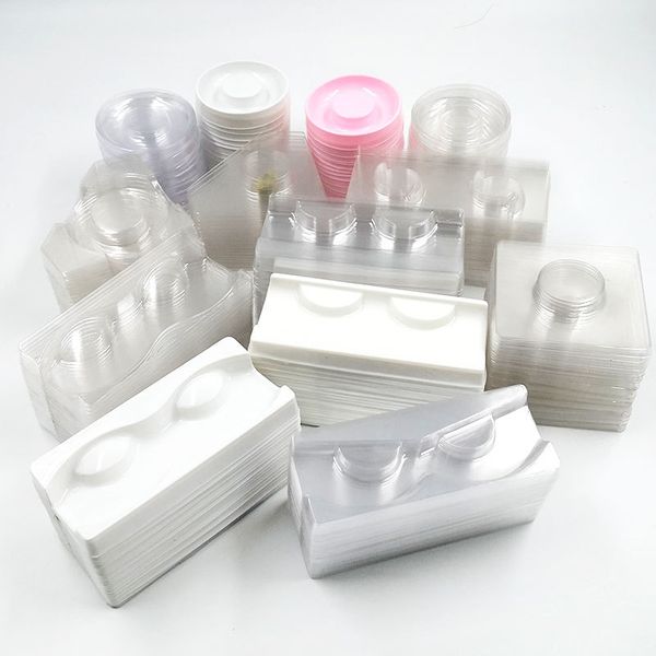 

100pcs eyelashes package wholesale clear lash trays plastic case bulk vendors plastic lashes trays transparent tray