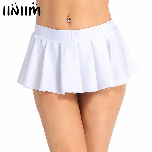 

women schoolgirl low rise comfortable pleated mini skirt party nightwear clubwear costume party performance skirts, Black;gray