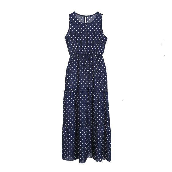 

woman clothing women dress women fashion dress designer clothes sleeveless polka dots party summer beach long maxi dress s  l xl, Black;gray