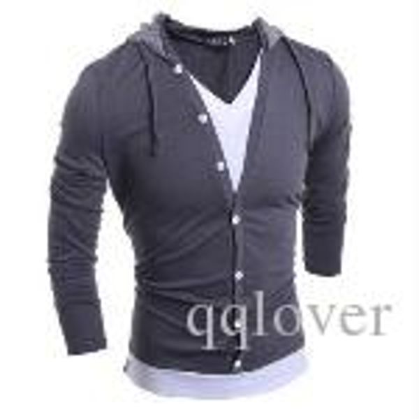 

summer men oversize slim v-neck long sleeve thin hoodies t-shirts casual teenager simple fashion tees fake two pieces primer shirt, White;black