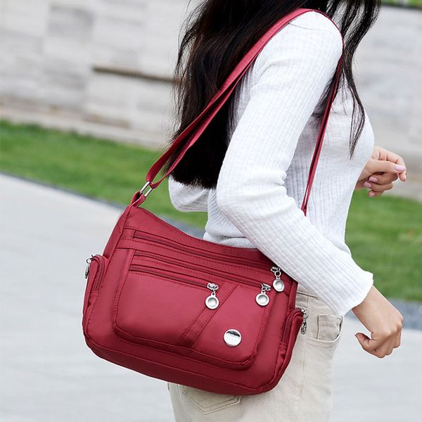 

4 слоя большой емкости женщина плечо сумка мода женский crossbody сумка многофункционального хранение сумка дама кошелек