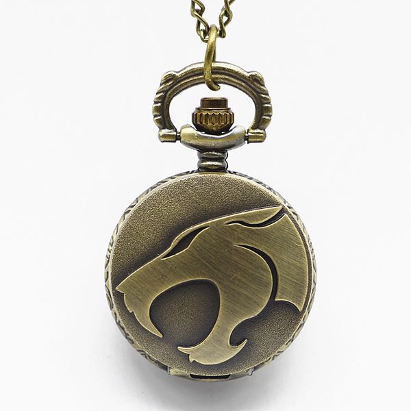 

lovely wolf open month pattern quartz pocket watch necklace pendant for xmas gift steampunk fob watch, Slivery;golden