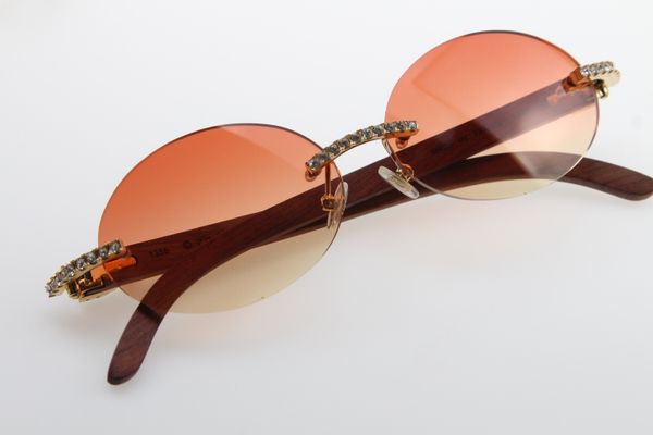 

round big orange sunglasses rimless 3524012 diamond with wood len wooden glasses shipping box stones new sunglasses scuek, White;black