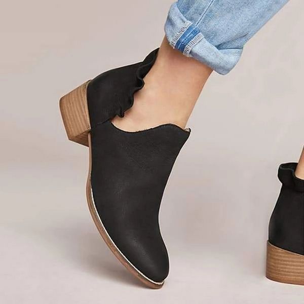 

shujin thick pointed booties ankle autunm winter women boots female side zipperboots ladi stretch fabric boots 2019, Black