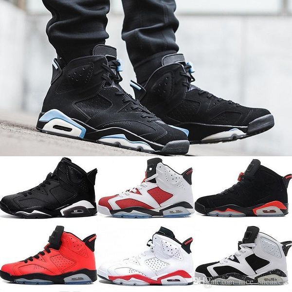 

New Designer Mens 6 6s Basketball Shoes Unc Black Cat White Infrared Maroon Men Sport Sneakers Carmine Oreo Gatorade Us 8-13