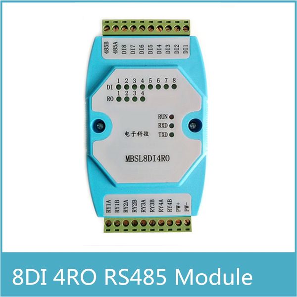 8DI/4RO 8 Kanäle Digitaleingang 4 Kanäle Relaisausgang Remote-IO-Modul Modbus RTU Kommunikation RS485 isolierte Erfassung Freeshipping