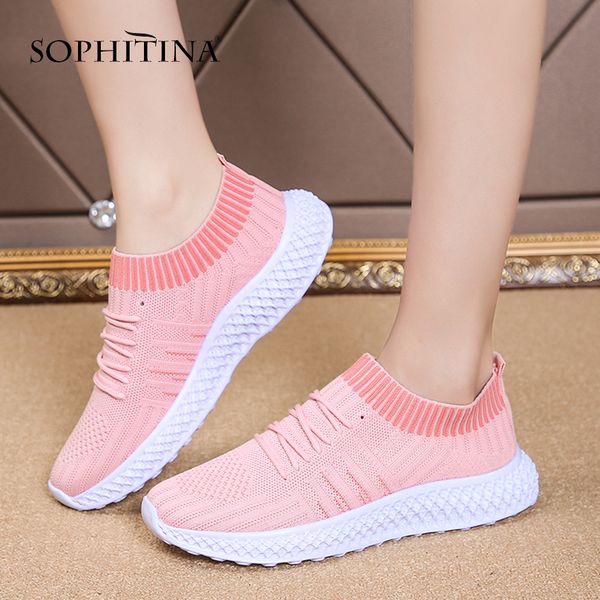 

sophitina convenient elastic band design flats comfortable round toe fashion women's breathable shoes solid handmade flats mo379, Black