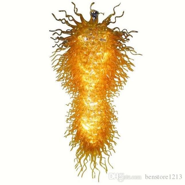 

air shipping 100% mouth blown borosilicate murano glass chandelier pendant lighting art gold yellow glass lighting chandeliers