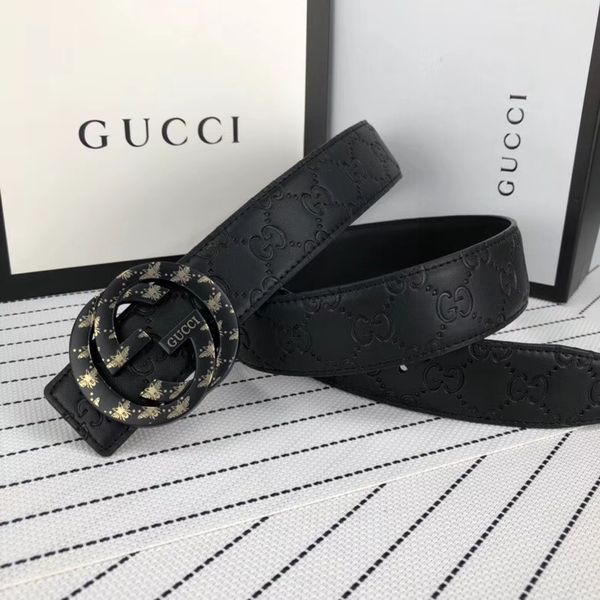 

2019 fa hion real leather aollyt mooth buckle belt men de igner belt black tyle high brand wai tband without box