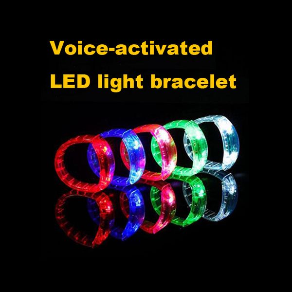 

luminous led bracelet sound controlled light up bracelet activated glow flash bangle for festival party concert bar vt0108