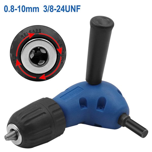 

1pc 90 degree right angle keyless chuck impact drill adapter electric power cordless drill attachment angle adaptor 9.5mm handle