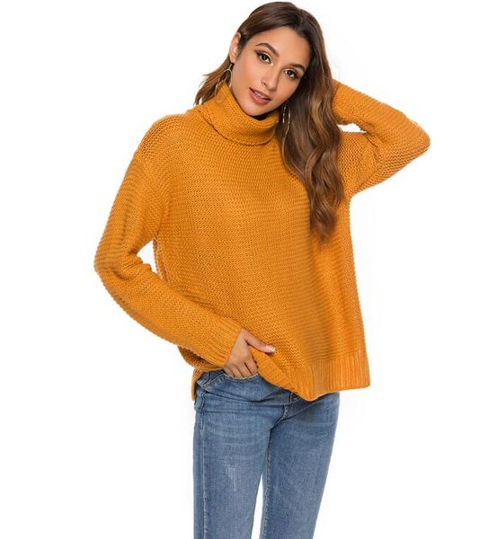 

Lady fashion computer turtle neck knitted pullover