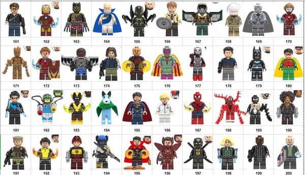 

wholsale super heroes mini figures marvel avengers dc wonder woman batman thor hulk ironman spiderman building blocks kids toy gifts