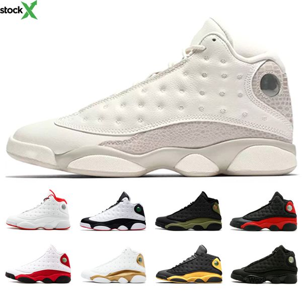 

wholesale mens basketball shoes 13 13s bred phantom hyper olive he got game dmp sports shoe men grey toe chicago sneakers trainer shoes, Black