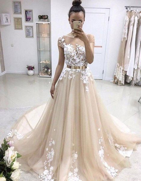 

spring summer bohemian wedding dresses 2019 a line appliques beach country garden church formal bride bridal gowns custom made plus size, White