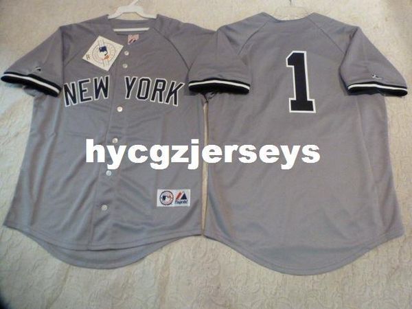 

baseball ny billy martin #1 sewn shirt jersey gray new mens stitched jerseys big and tall size xs-6xl for sale, Black;blue