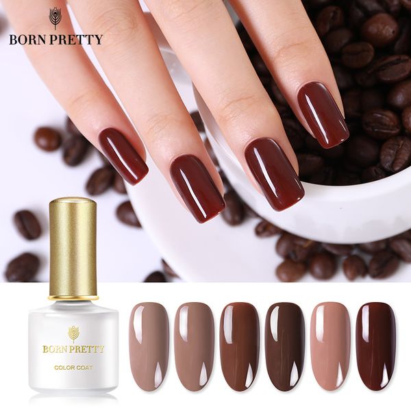 

born pretty cafe series pure nail color nail gel polish 6ml pink caramel coffee soak off uv lacquer varnish, Red;pink