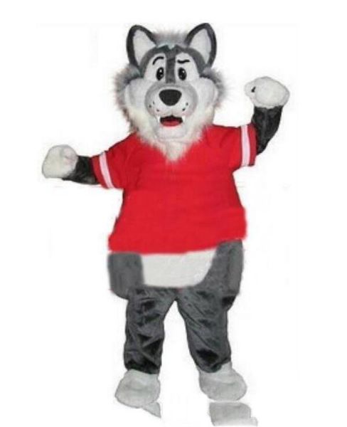 2019 скидка продажа завода взрослый шерстистый серый волк талисман костюмы талисмана бесплатная доставка