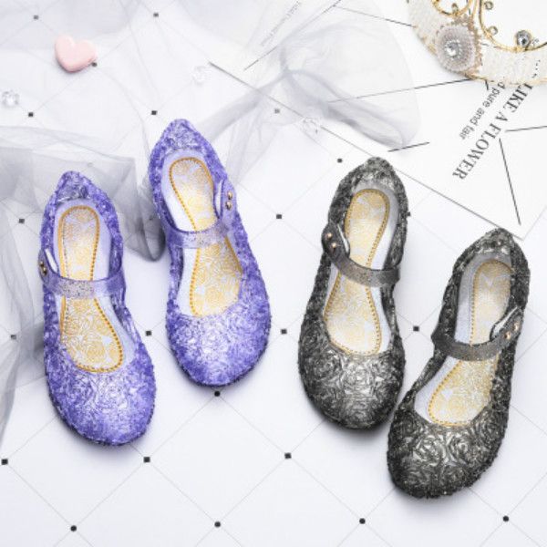 

kids fashion sandals girls princess shoes summer casual breathable hollow out sandals girls beach shoes crystal sandals stage performance ne, Black;red