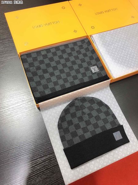 

winter classic style scarves and hats set for men warm wool scarves women pashmina scarf thick shawls hats with box, Blue;gray