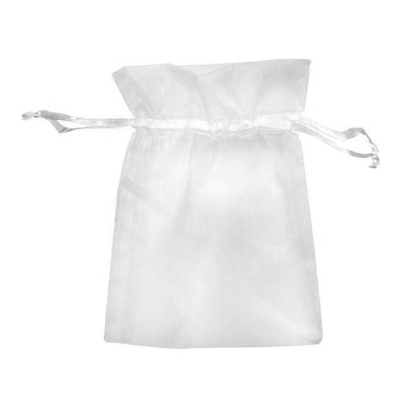 

wholesale 100pcs/lot drawable white small organza bags 7x9cm favor wedding christmas gift bag jewelry packaging bags & pouches