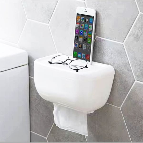 

tissue box toilet paper holder wall mounted durable bathroom accessories modern square polished chrome no punching