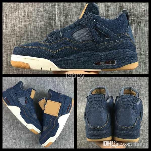 

2018 new 4 4s denim travis men basketball shoes mens blue jeans sneakers designer jumpman trainers man zapatos sports chaussures