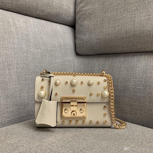

ladies new handbags high-end custom quality designer cross body bag pearl rivet decoration fashion trend style