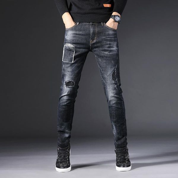 

men's stylish long jeans, Blue