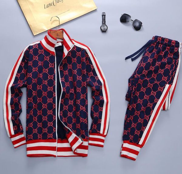 

mens winter designers sweatshirt jogging suits fashion pattern print luxuty brand running tracksuits men cardigan sportswear jogger suit, Gray