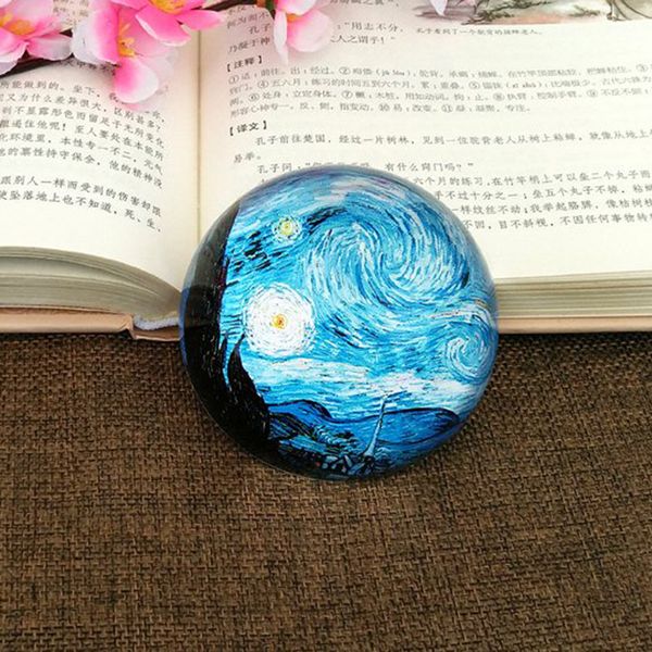 

crystal paperweight ornaments van gogh painting wedding favor office home desk table decoration decor gifts