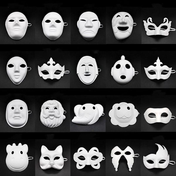 

papper diy party mask creative painting halloween chirstmas party mask children women men diy half face full face masks an2718