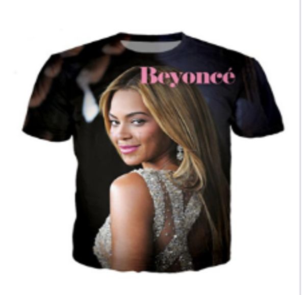 

оптовая продажа-новейшая мода женская / мужская популярная певица бейонсе смешная 3d творческая повседневная хип-хоп футболка hs02, White;black