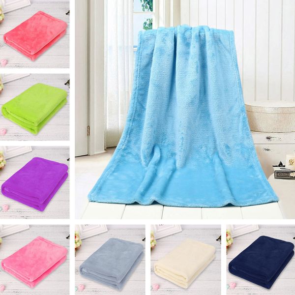 

50x70cm fashion solid soft throw kids blanket warm coral blankets flannel
