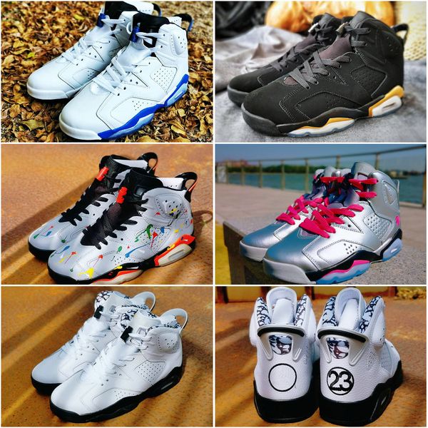 

mens 6 motorsport valentine green abyss splash-ink sports basketball shoes women 6s jumpman sneakers baskets trainers chaussures size 13, White;red