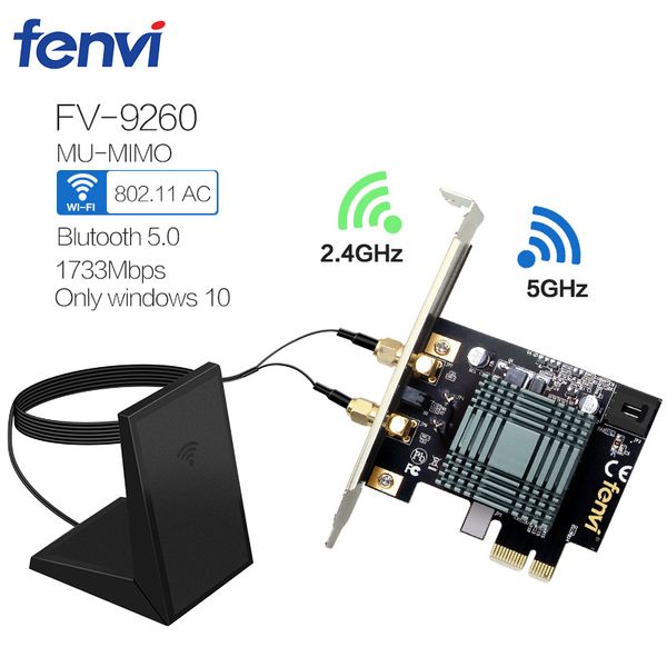 

двухдиапазонный 2030 мбит / с настольный компьютер pci-e беспроводной адаптер intel 9260ngw wifi + bluetooth 5.0 mu-mimo сетевая карта windo