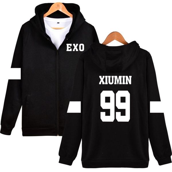 

kpop exo hooded sweatshirt women korean popular hip hop winter coat fashion women hoodies sweatshirts casual clothe elegant, Black