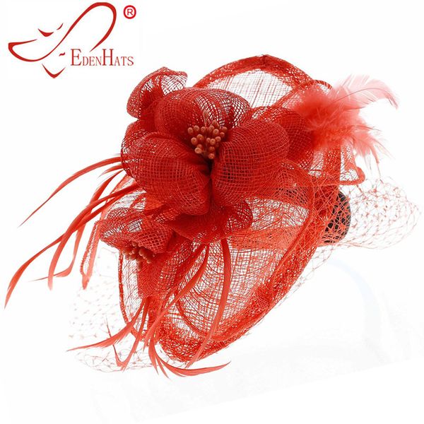 

sinamay fascinator with face veil & feathers hair accessories headwear f09085