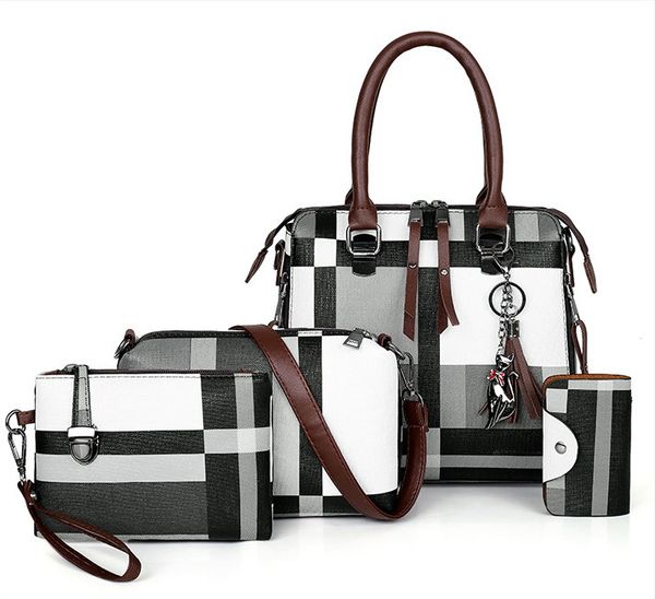 

women bags designer tassel purses and handbags set 4 pieces shoulder bags female bolsa feminina