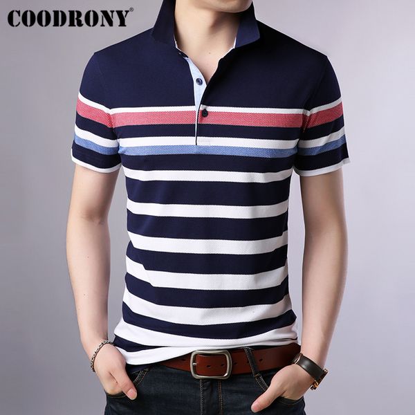 

coodrony brand business casual t shirt men fashion striped short sleeve t-shirt men 2019 spring summer new men's t-shirts s95033, White;black