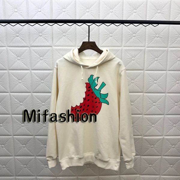 

19FW Luxury Winter Europe Italy Strawberry Hoodies Fashion Men Clothes Hooded Sweatshirt Women Hoody